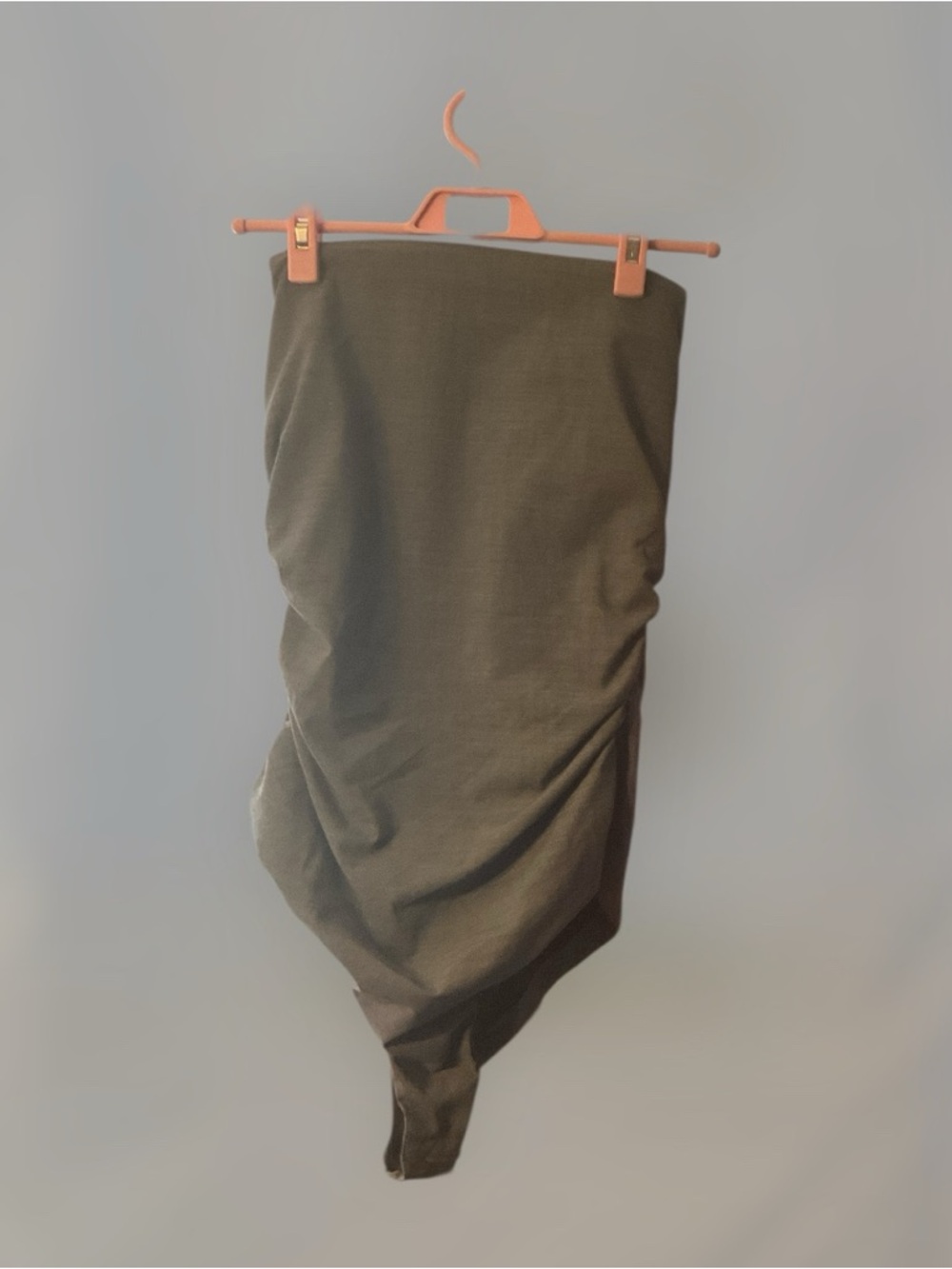 Zara Olive Green Ruched Bodysuit